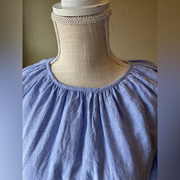 J.Crew Chambray Light Blue Smocked Waist Mini Dress w/pockets XS - Picture 3 of 7